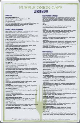 Menu photo 2 The Purple Onion Cafe Shallotte, NC Menu photo 2 The Purple Onion Cafe Shallotte, NC