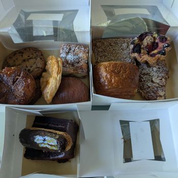 Diotima Bakehouse - Everything was good, but the eclair and chocolate cake (bottom box) were exceptionally delicious! - Bakeries Near Me - Mission Viejo, California