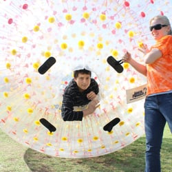 Mad Dog's Gamers Paradise - NINE foot tall Human Hamster Balls . . . what a blast!