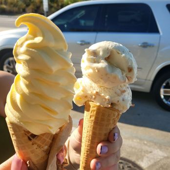 Space Coast Ice Cream - mango dole whip and toasted coconut - Ice Cream & Frozen Yogurt Near Me - Titusville, Florida