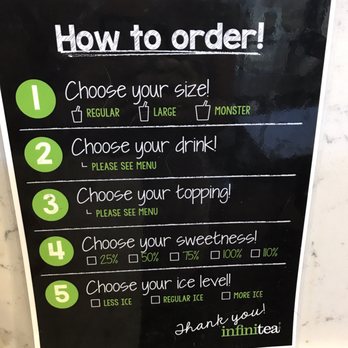 Infinitea - Ordering instructions...love the option to pick your sweetness! - Bubble Tea Near Me - Kapolei, Hawaii Infinitea - Ordering instructions...love the option to pick your sweetness! - Bubble Tea Near Me - Kapolei, Hawaii