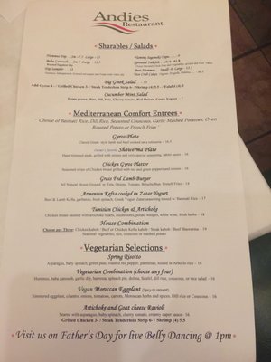 Menu photo 7 Andies Restaurant Chicago, IL