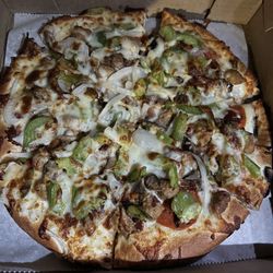 Niko's Pizza - Custom pizza with white sauce