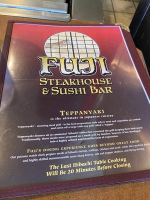 Menu photo 1 Fuji Japanese Steakhouse Kill Devil Hills, NC