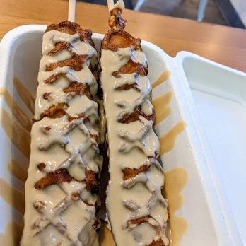 Dulce Crepes - Two Lolly Waffles with White Chocolate Hazelnut topping - Creperies Near Me - Fairfax, Virginia