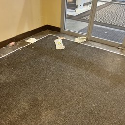 The greeting of trash when you walk in. The greeting of trash when you walk in.