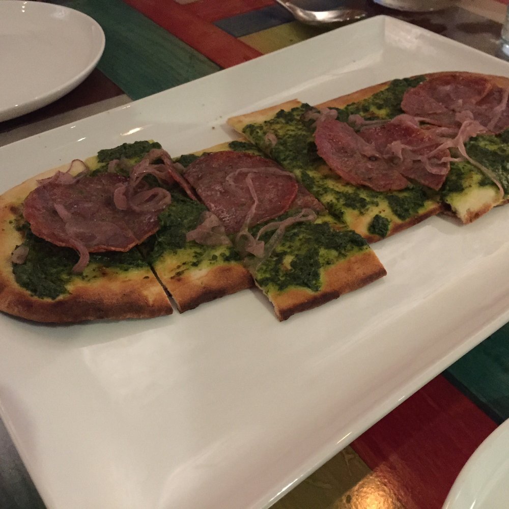 Bottle + Kitchen - Salami flat bread - American Near Me - Portland, Oregon Bottle + Kitchen - Salami flat bread - American Near Me - Portland, Oregon