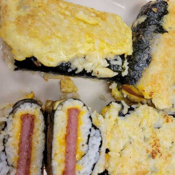 Cafe Today - a plate of sushi and omelet - American Near Me - Portland, Oregon