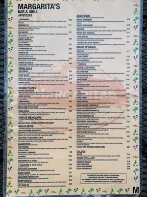 Menu photo 2 Margarita's Bar & Grill Morgan Hill, CA Menu photo 2 Margarita's Bar & Grill Morgan Hill, CA