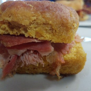 Sting Ray's Restaurant - Sweet potato biscuit with ham - Southern Near Me - Cape Charles, Virginia Sting Ray's Restaurant - Sweet potato biscuit with ham - Southern Near Me - Cape Charles, Virginia
