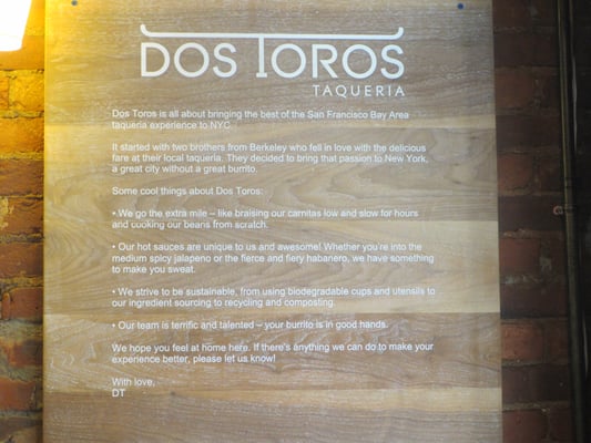 Menu photo 2 Dos Toros Taqueria New York, NY Menu photo 2 Dos Toros Taqueria New York, NY