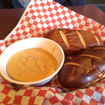 Dragonmead Brewery - Pretzel rolls are ok.  Cheese would be better without bacon - Breweries Near Me - Warren, Michigan