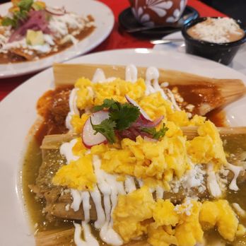 Palapas Brunch & Lounge - Tamales and frijolelito enchiladas con chicharones - Mexican Near Me - Corona, California Palapas Brunch & Lounge - Tamales and frijolelito enchiladas con chicharones - Mexican Near Me - Corona, California