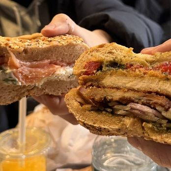 Knickerbocker Bagel - Chicken cutlet sandwich.  Lox bagel. AMAZING - Wraps Near Me - Brooklyn, New York