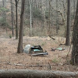 Mason Mill Park - One of two old cars that are somehow in the middle of the woods around here