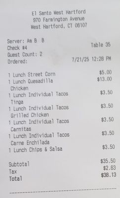 Menu photo 3 El Santo West Hartford, CT Menu photo 3 El Santo West Hartford, CT