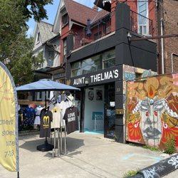 Aunt Thelma's - Storefront, carries cool tshirts and shoes in larger sizes for those who need it