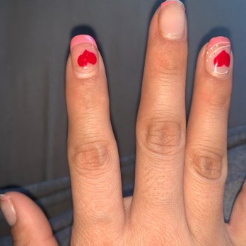 Orchard Nails - Like look at my pointer finger she added a tip and this it how it looks zoom in all bubbles - Nail Salons Near Me - Corona, California