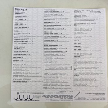 Juju - Menu. - Tapas/Small Plates Near Me - Durham, North Carolina