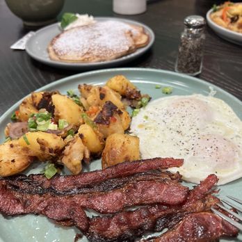 The Pantry - Eggs over easy, potatoes, bacon and pancakes! - Breakfast & Brunch Near Me - Roseville, California