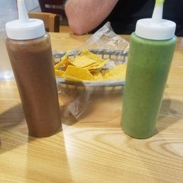 Sauce with chips. I love it more than salsa