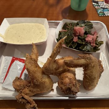 Our Place Event Space and Kitchen - Wings, cheddar grits and collard greens. - Venues & Event Spaces Near Me - Sacramento, California