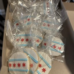 Chicago flag cookies Chicago flag cookies