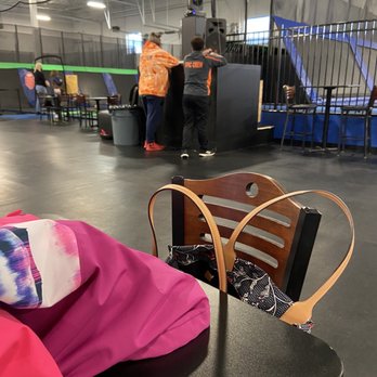 Epic Air Trampoline Park - Kids all over and these 2 the ONLY 2 up here and backs turned talking... - Venues & Event Spaces Near Me - South Elgin, Illinois