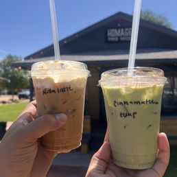 'Nilla Latte & CinnaMatcha Latte. Iced 'Nilla Latte & CinnaMatcha Latte. Iced