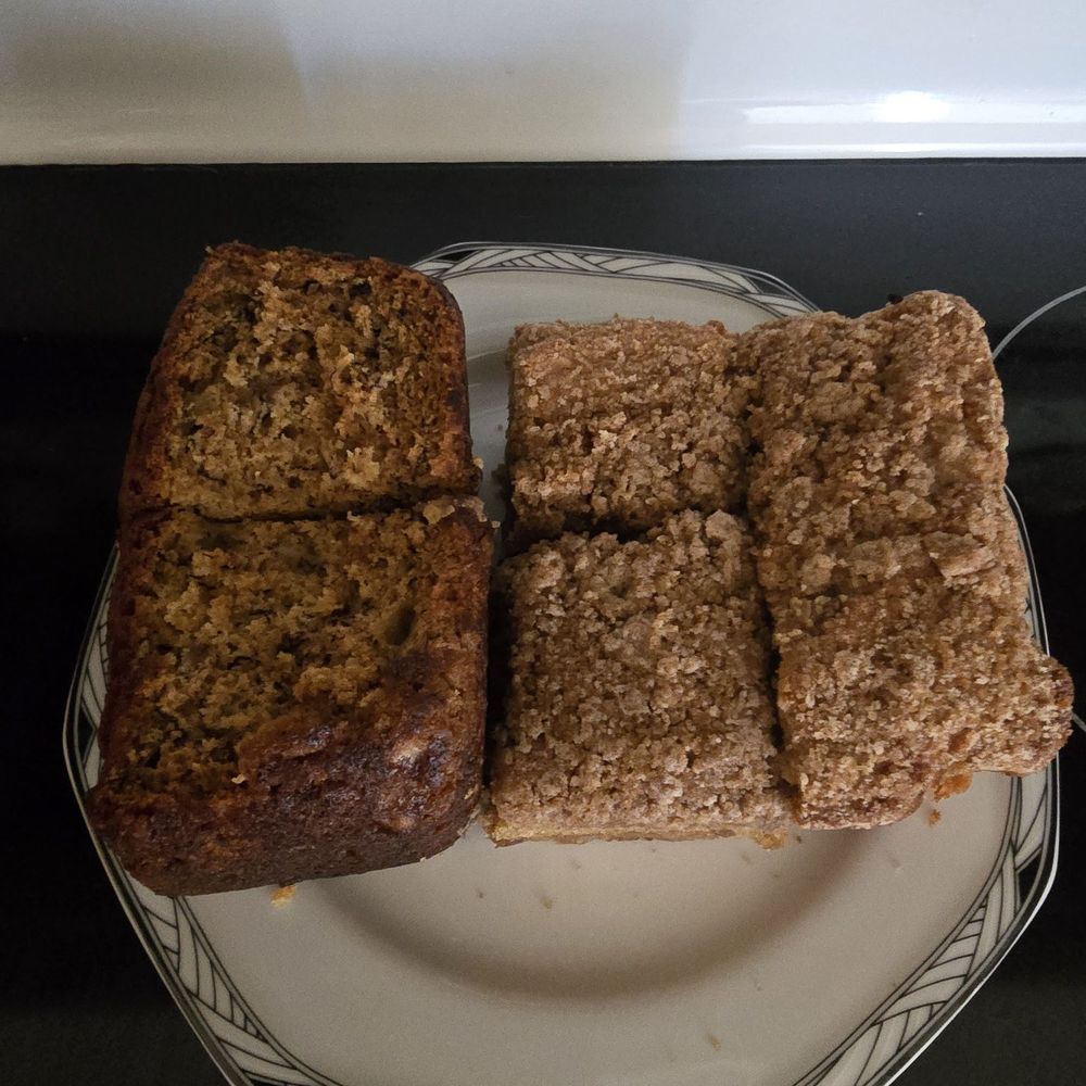 Banana bread and coffee cake Banana bread and coffee cake