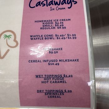 Castaways Ice Cream - Menu - Ice Cream & Frozen Yogurt Near Me - Honolulu, Hawaii