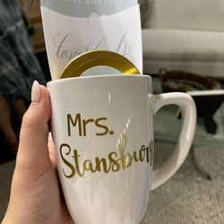 Love Birds Bridal Boutique - Custom coffee cup with my future last name!