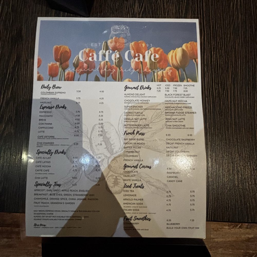 Caffe Cafe - Menu - Cafes Near Me - Brooklyn, New York