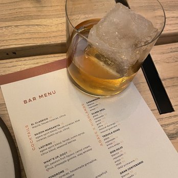 Saizon - Oaxacan old fashion - not my style, had an overpowering smokey flavor - New American Near Me - Fresno, California