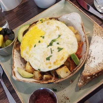 First Watch - Eggs over hard in the farmhouse skillet. The cubed, seasoned potatoes were seasoned just right! - Breakfast & Brunch Near Me - Ft Collins, Colorado