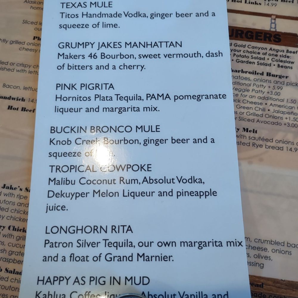 Grumpy Jake's BBQ - Drink menu - Barbeque Near Me - Pinetop-Lakeside, Arizona Grumpy Jake's BBQ - Drink menu - Barbeque Near Me - Pinetop-Lakeside, Arizona