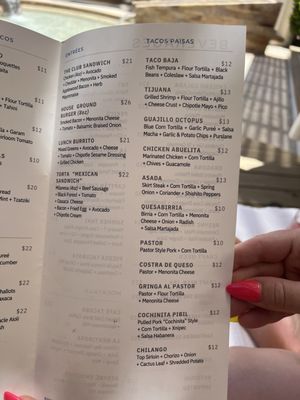 Menu photo 1 Yaya Cabo San Lucas, BCS