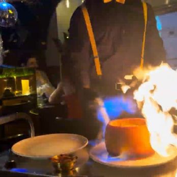 450 Gradi - Tableside Carbonara at 450 Gradi Fresh pasta tossed in a flaming wheel of Pecorino--pure magic! - Italian Near Me - Coral Gables, Florida 450 Gradi - Tableside Carbonara at 450 Gradi Fresh pasta tossed in a flaming wheel of Pecorino--pure magic! - Italian Near Me - Coral Gables, Florida