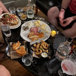 Calamari, nachos, charcuterie, bacon grilled cheese and some amazing beverages!