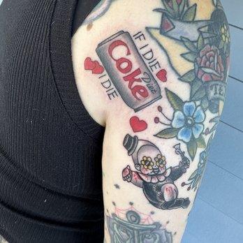 Lucky Leopard - Sleeve updates by Whitney (Diet Coke and Art the Clown) - Tattoo Near Me - Austin, Texas Lucky Leopard - Sleeve updates by Whitney (Diet Coke and Art the Clown) - Tattoo Near Me - Austin, Texas