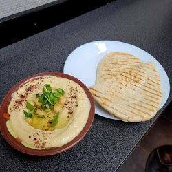 Jerusalem Kebab - Hummus with warm pita, divine $5