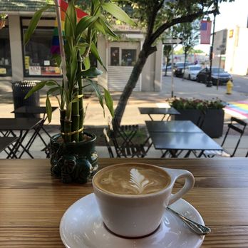 The Coffee Box - Window seating looking out to the street and outdoor tables. That's also a cappuccino right there. - Coffee & Tea Near Me - Rahway, New Jersey The Coffee Box - Window seating looking out to the street and outdoor tables. That's also a cappuccino right there. - Coffee & Tea Near Me - Rahway, New Jersey