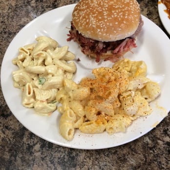 Pork On A Fork - Pulled pork sandwich with Mac salad and Mac and cheese! - Barbeque Near Me - Phoenix, Arizona Pork On A Fork - Pulled pork sandwich with Mac salad and Mac and cheese! - Barbeque Near Me - Phoenix, Arizona