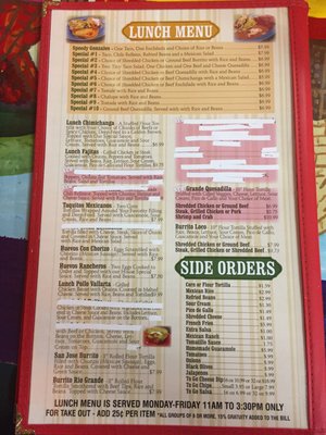Menu photo 2 Cinco de Mayo Black River Falls, WI