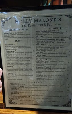 Menu photo 3 Molly Malone's Irish Pub & Restaurant Covington, KY