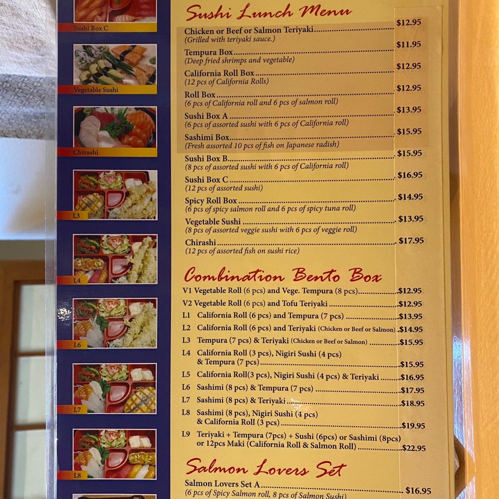 Lunch menu Lunch menu