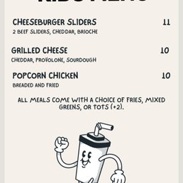Kid's menu 9/25/2026