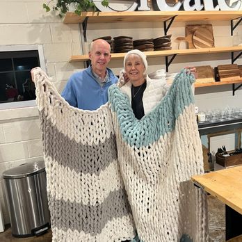 Red Seal Craft Studio - Cozy creations! This couple crafted their own chunky knit blankets--warm, handmade, and made together! #MadeByYou #CraftingJoy - Arts & Crafts Near Me - Roswell, Georgia Red Seal Craft Studio - Cozy creations! This couple crafted their own chunky knit blankets--warm, handmade, and made together! #MadeByYou #CraftingJoy - Arts & Crafts Near Me - Roswell, Georgia