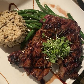 Plae Bistro - ribeye with rice pilaf and green beans ~$40 plate - New American Near Me - Green Bay, Wisconsin