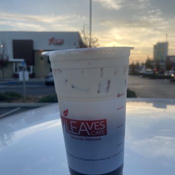 7 Leaves Cafe - Large Oolong Milk Tea with Honey Boba (tastes amazing) - Coffee & Tea Near Me - Downey, California